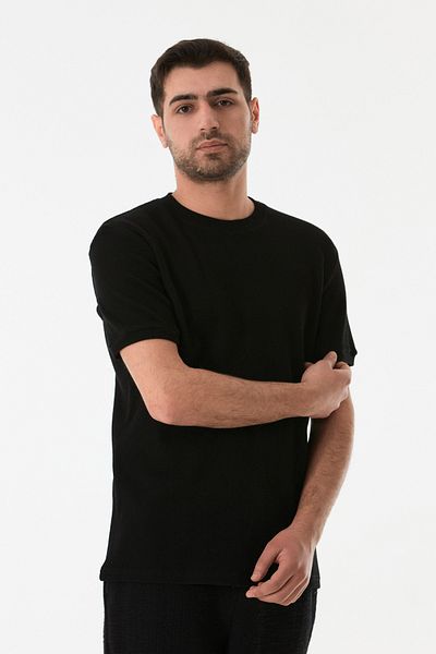 Fulla Moda Μπλουζάκι από ύφασμα βάφλα με λαιμόκοψη