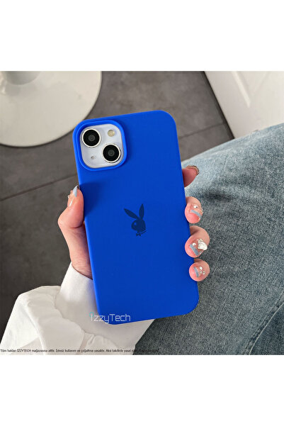 izzytech حافظة هاتف آيفون 13/14، شعار بلاي بوي، سطح داخلي مخملي، حافظة مقاومة...