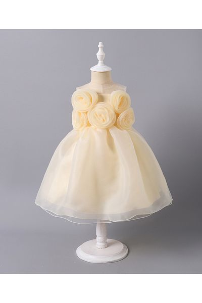 Mark & Mia Mark & Mia Back Bow Detailed Sleeveless Party Frock - Champagne