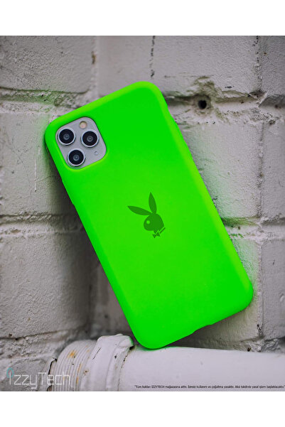 izzytech حافظة هاتف آيفون 11، شعار بلاي بوي، سطح داخلي مخملي، حافظة مقاومة لل...