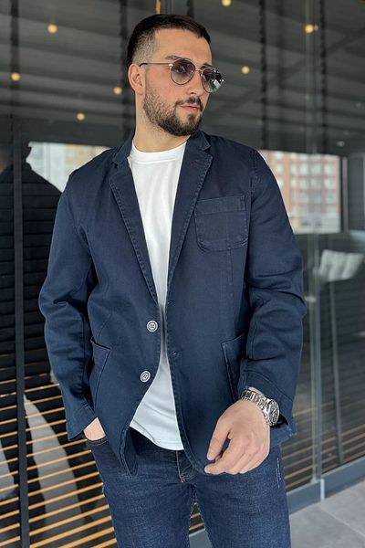 MİSHAR İTALİA Мъжко дънково яке Petrol Oversize Jean