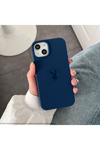 izzytech حافظة هاتف آيفون 13/14، شعار بلاي بوي، سطح داخلي مخملي، حافظة مقاومة...