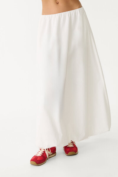 Stradivarius Poplin balloon midi skirt