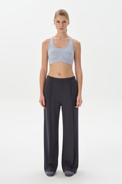 KADRİYE BAŞTÜRK Modal Knitted Front Stitched Trousers Smoked