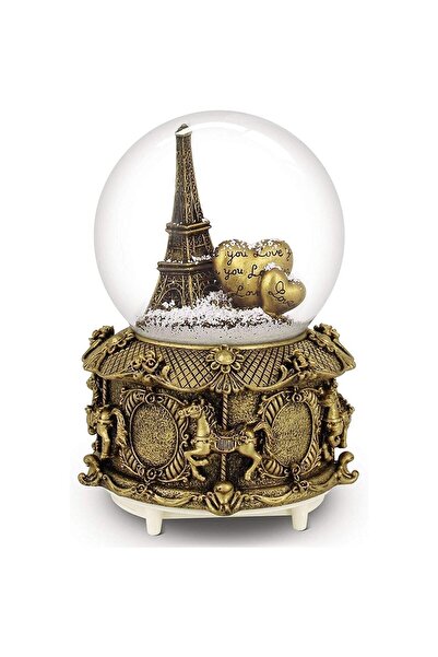 hediyesahibi Eyfel Kulesi Işıklı Müzikli Püskürtmeli Büyük Boy Kar Küresi
