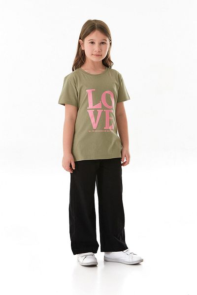 Fulla Moda Κοριτσίστικο μπλουζάκι από 100% βαμβακερό Glitter Love Text