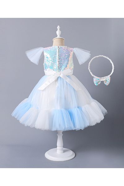 Mark & Mia Mark & Mia Embellished Round Neck Frock With Headband - White
