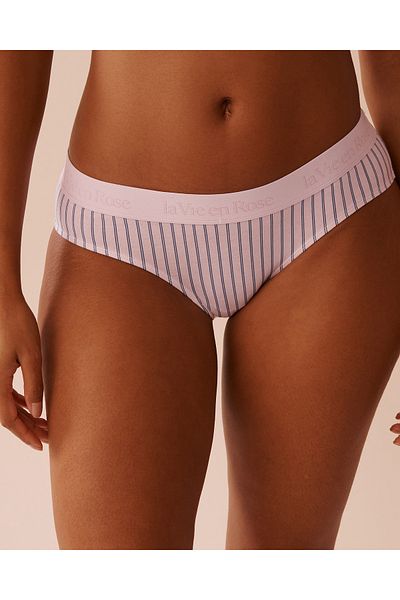La Vie en Rose Cotton and Logo Elastic Band Bikini Panty