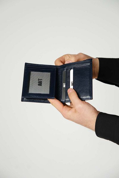 MFT Leather Design 2908 MASTER GENUINE - Δερμάτινο πορτοφόλι Navy Blue