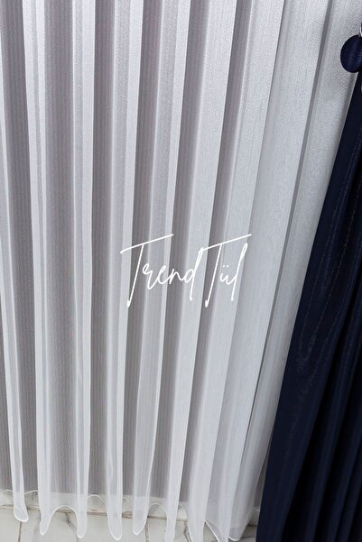 Tül Shop Honeycomb Suitable for All Rooms Will Not Ask to Iron Sports Snow-600 Pearl Model 1/2 Sparse Pleated Tulle Curtain