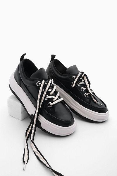 Marjin Damen Sneaker Dicke Sohle Sportschuhe Rova Schwarz