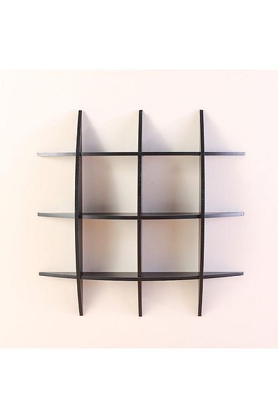 Danube Home Lexington Globe Shelf Wall Shelves , Pvc Walnut L75xw75xh10cm