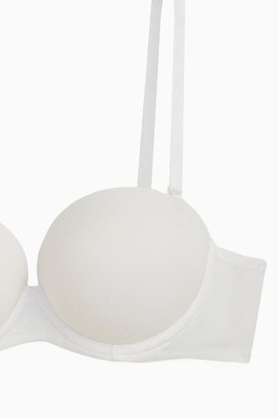 Wonna Micro sutien fără bretele Olympos - Double Push Up, cu căptușeală suplimentară - Basic - 2536 - Alb