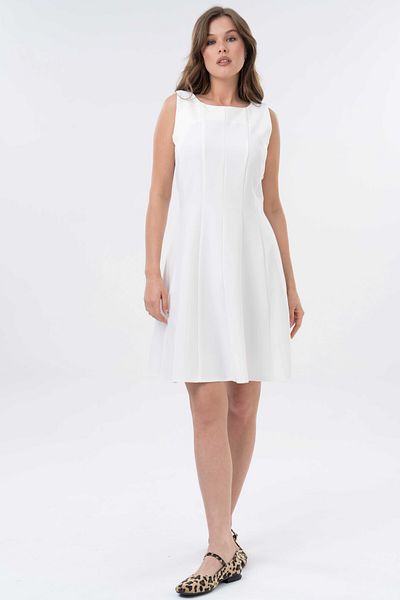 Saade White Bodycone Gathering Stylish Draped Mini Woven Dress