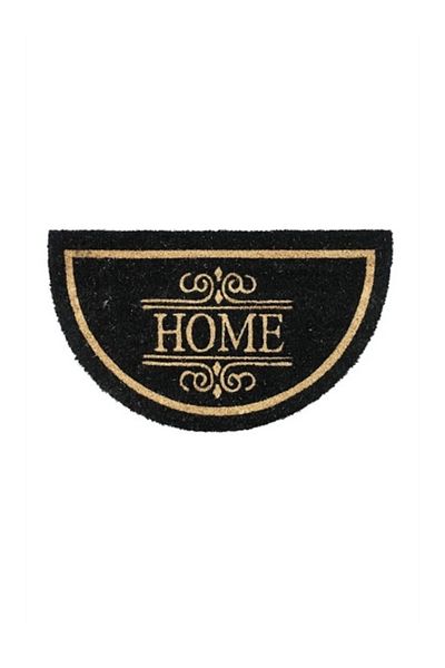 GizHome Giz Home Koko Half Moon Mat 33X60 Black Home Embroidered