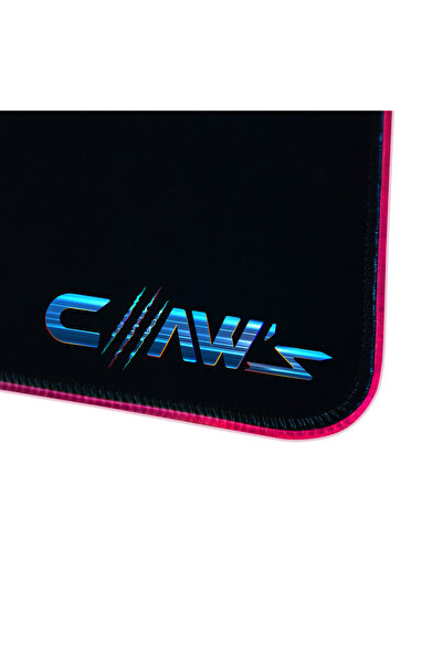 Claws Claw's Raptor 90X40CM Mikrofiber Yüzey Kaydırmaz Kauçuk Zemin 360 Rgb Dikişli Xxl Mousepad - Siyah