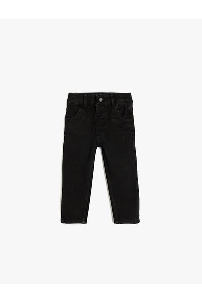 Koton Cotton Pocket Detailed Folded Leg Denim Trousers