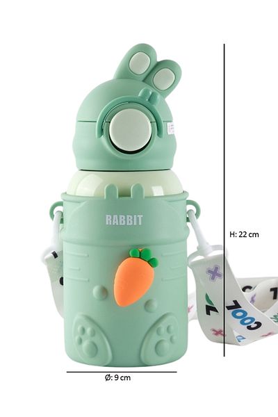 ROSECENTERBAZAAR 500ml Stainless Steel Kids Thermal Children's Thermos with Straw (IMPORTED)