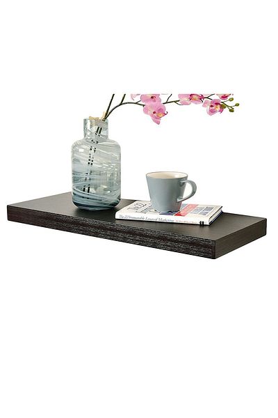Danube Home Grande Floating Shelf Wall Shelves Walnut L90xw23.5xh3.8cm