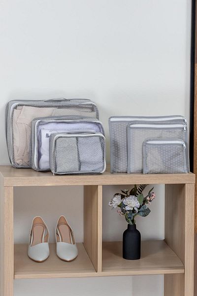 ALAS 6 Piece Suitcase Organizer with Polka Dots