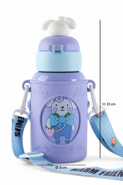 ROSECENTERBAZAAR 450ml 316 Paslanmaz Çelik Çocuk Termosu, Karikatür Hayvanlar Öğrenci Termosu, (