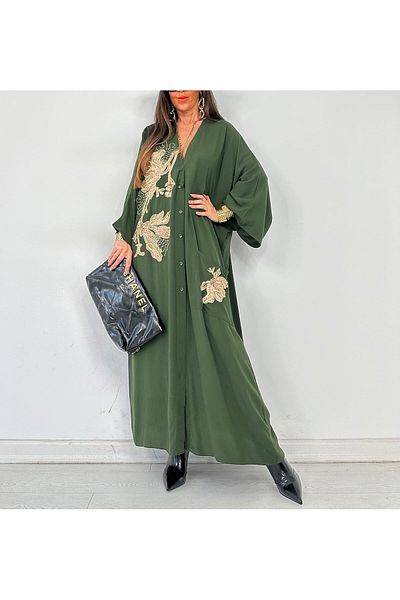 Lavanta Tekstil Large Embroidered Sequin Shirt Dress