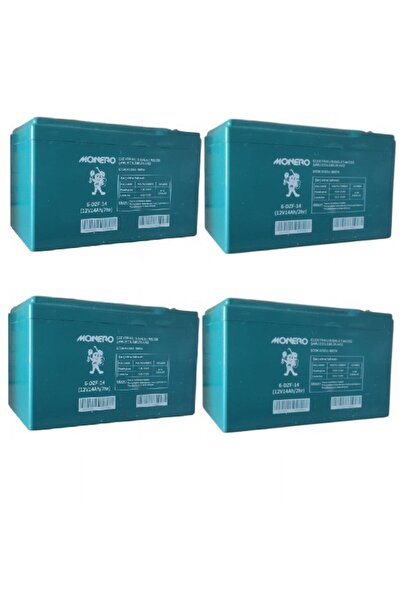 monero 12V-14 AMPER YATIK 4'LÜ PAKET E-BIKE AKÜ-2025 ÜRETİM EBATLAR:150x101x99mm