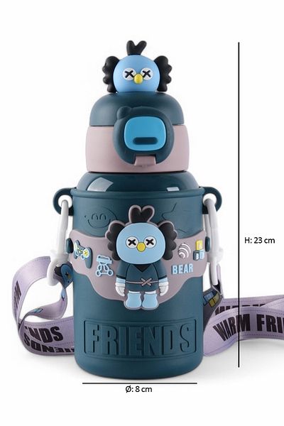 ROSECENTERBAZAAR 450ml 316 Stainless Steel Children's Thermos, Cartoon Animals Student Thermos, (