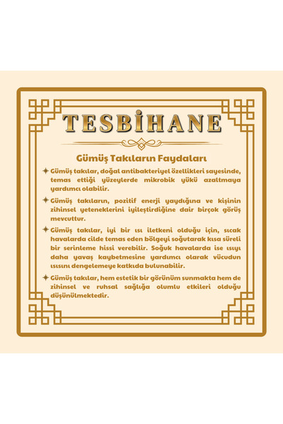 Tesbihane Ασημένιο 1000 καρατίων Kazaz με φούντα σε σχήμα σφαίρας, κομμένο καφέ αστέρι, πέτρα από φυσική πέτρα, χάντρες προσευχής