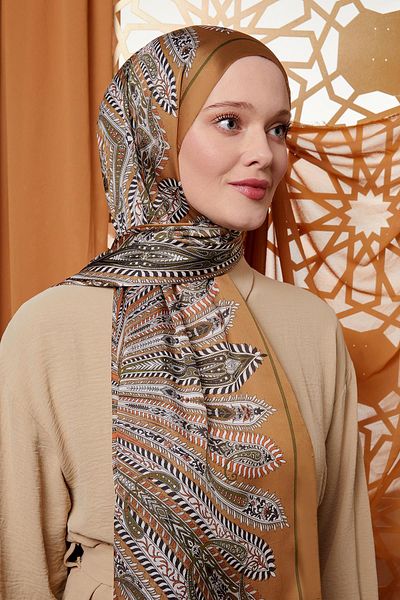 Levidor Mustard Circular Indian Silk Shawl