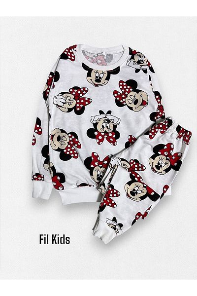 Fil Kids Dívčí sezónní pyžamový set s dlouhým rukávem se vzorem Mickey ze 100% bavlny