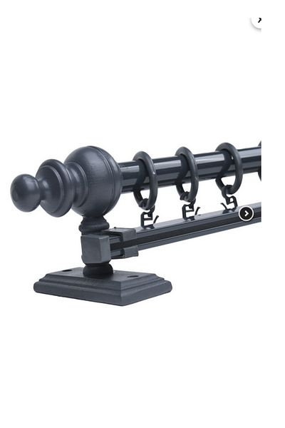 OPEN SHOPS Anthracite Single Rail Wooden Rustic Curtain Hanger 150 cm - Rustic Pipe
