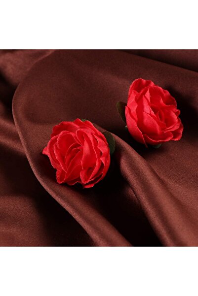 NAHAMİS TRADE 5 Adet Dolgun Model Yapay Kırmızı Renk Gül Kafası Gül Çiçek Başları Yapay Gül Başları