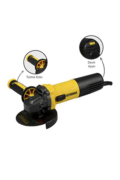 Rtrmax Rtm1095 Avuç Taşlama Makinası 125 Mm 950 W Devir Ayarlı