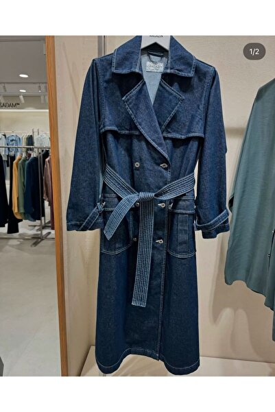 My Magazin Belden Bağlamalı Uzun Jean tesettür Ceket