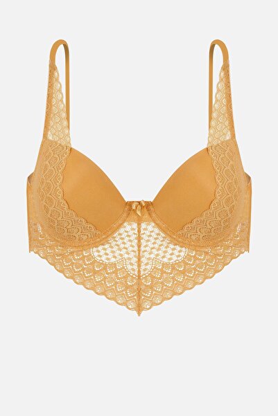 Wonna Dolgusuz Dantelli Tek Sütyen Ms-6011 Kavun Içi