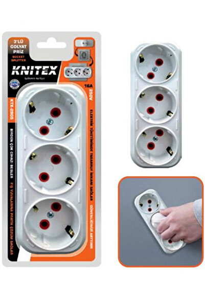 SİHİRLİ AYAKLAR 3'lü Topraklı Golyat Beyaz Fiş Priz Kablosuz Üçlü Grup Priz Üçlü Priz Çoğaltıcı
