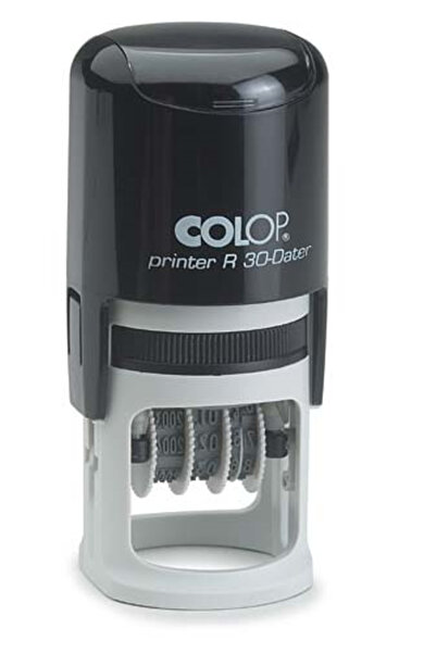 Colop R30 TARİH KAŞE(TR) SİYAH KASA MAVİ KEÇE - 30MM