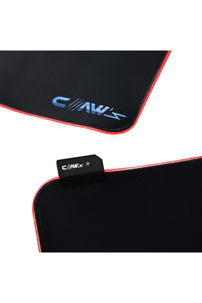 Claws Claw's Raptor 90X40CM Mikrofiber Yüzey Kaydırmaz Kauçuk Zemin 360 Rgb Dikişli Xxl Mousepad - Siyah