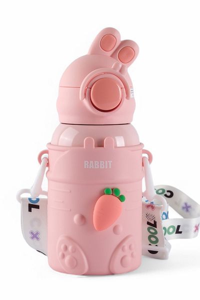 ROSECENTERBAZAAR 500ml Stainless Steel Kids Thermal Children's Thermos with Straw (IMPORTED)