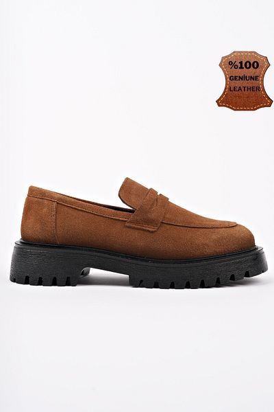 MUGGO Paradise Γνήσιο Δερμάτινο Χοντρό Σόλα Καθημερινά Casual Moccasin Γυναικεία Loafer Παπούτσια