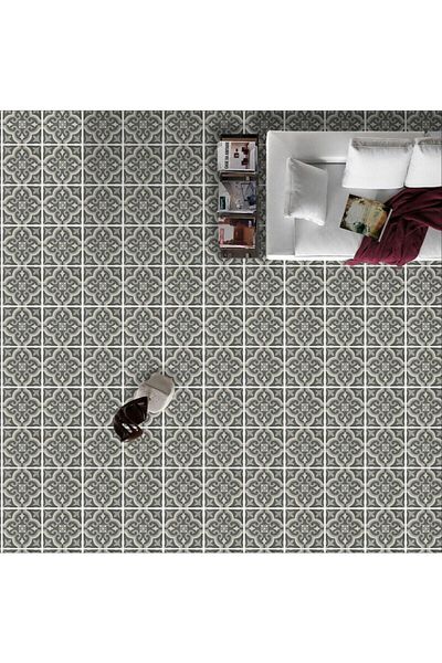 Bigaimaj 60 cm x 100 cm γκρι πλαστικοποιημένο πλακάκι με πέτρινο σχέδιο δαπέδου