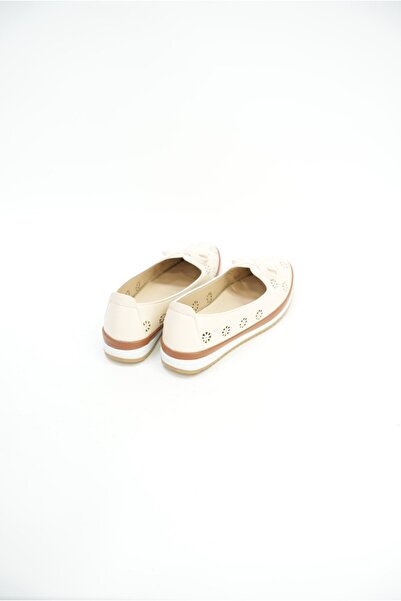 EYMEN SHOES FİYONKLU KREM  YAZLIK BABET