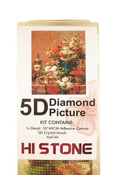 histone 5D Elmas Taş İşleme Kiti 40x50 cm Klasik Çiçekler Desen