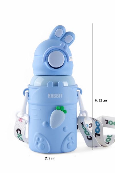 ROSECENTERBAZAAR 500ml Stainless Steel Kids Thermal Children's Thermos with Straw (IMPORTED)