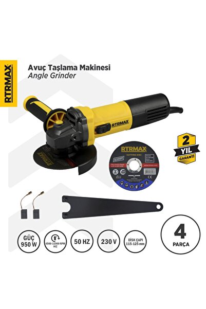 Rtrmax Rtm1090 Avuç Taşlama Makinası 125 Mm 950 W