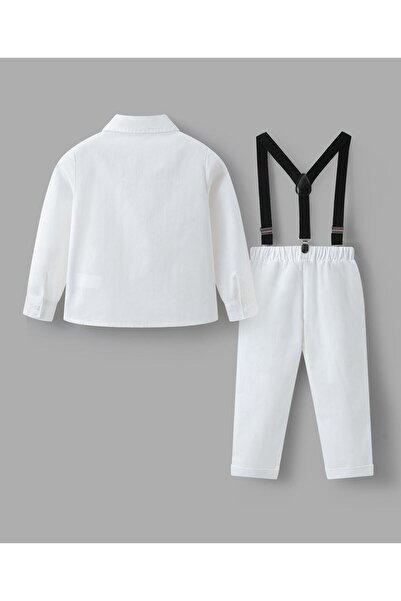 Mark & Mia Mark & Mia Shirt and Pair of Pants with Waistcoat Party Suit Set - White