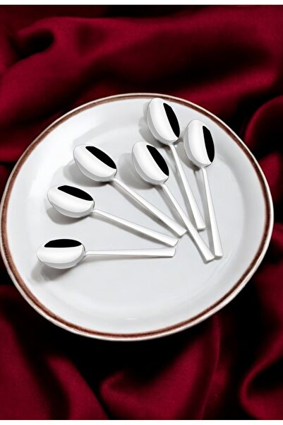 Gökdil Kayern 6 Kişilik 6 Parça 18/0 Düz Çubuk Model Çay Kaşığı Takımı