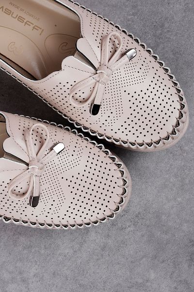 Lal Shoes & Bags Como Pantofi ocazionali pentru mamă cu fundă detaliată pentru femei - crem