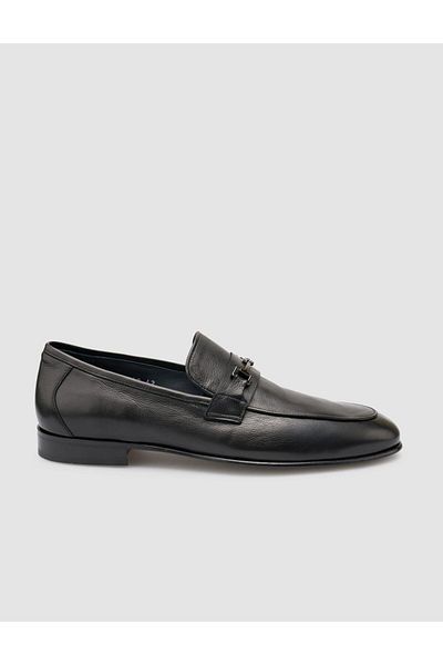 Cabani 100% Genuine Leather Black Buckle Men's Classic Shoes